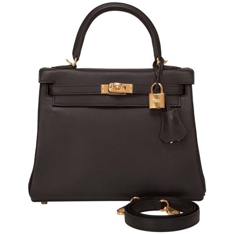 hermes kelly black 25cm|Hermes kelly 28 for sale.